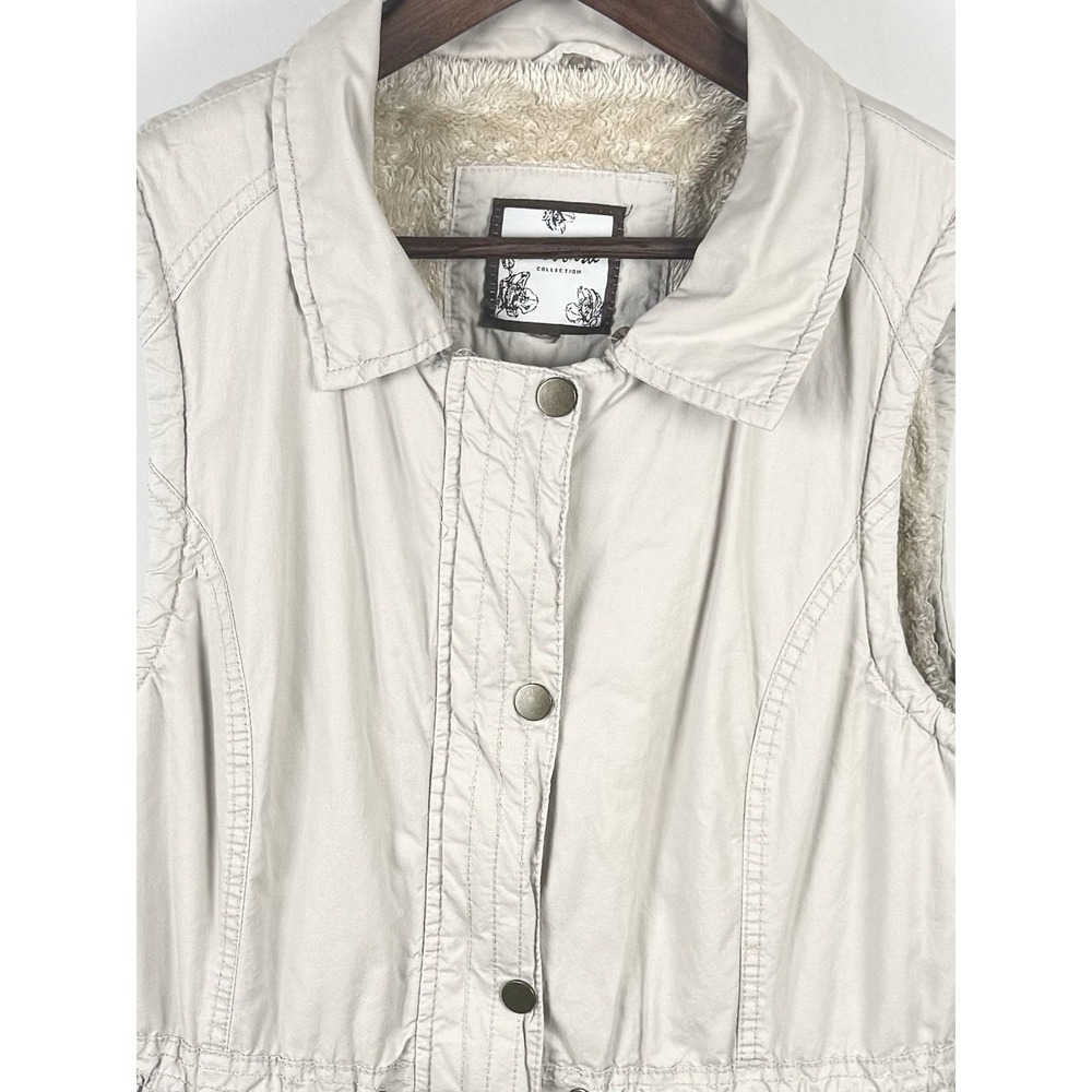 Snobbish Collection‎ Tan Utility Vest Mens Large Sherpa Lined Cotton Canvas